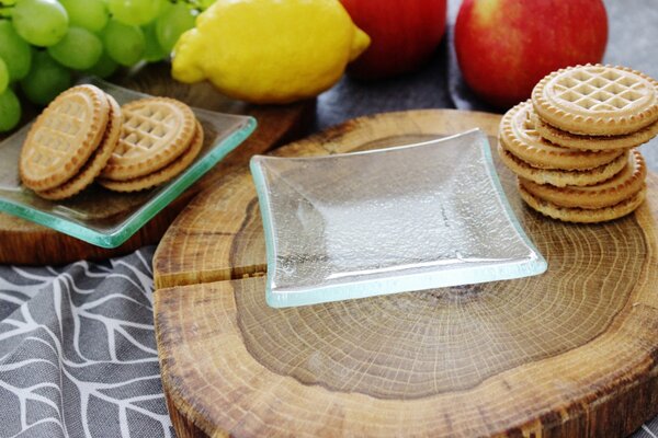 BDK-GLASS Skleněná rautová miska na máslo 9,5x9,5cm - čirá