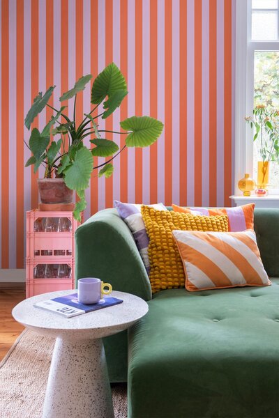 Tapeta s pruhy, červená, růžová, 139904, Color Pop, Esta Home