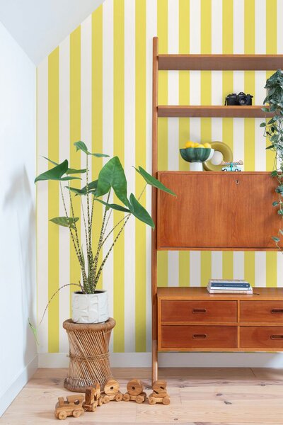 Tapeta s pruhy, žlutá, bílá, 139911, Color Pop, Esta Home