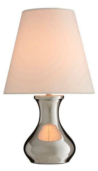 Krémová/ve stříbrné barvě kovová stolní lampa s textilním stínidlem (výška 36 cm) Nell – Premier Housewares