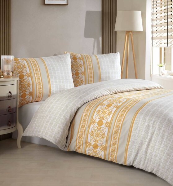 Bavlněné povlečení Angelika gold TiaHome - 1x Polštář 90x70cm, 1x Přikrývka 140x200cm