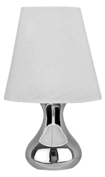 Krémová/ve stříbrné barvě kovová stolní lampa s textilním stínidlem (výška 36 cm) Nell – Premier Housewares