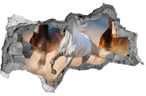 Díra 3D fototapeta nálepka Koně na poušti nd-b-114734270