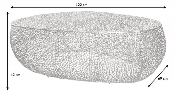 Konferenční stolek LEAF 122 CM SILVER Nábytek | Obývací pokoj | Konferenční stolky | Kulaté