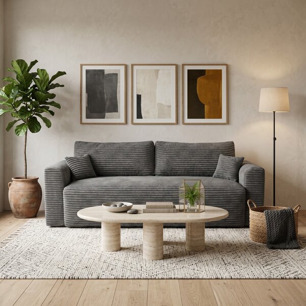 AG Rozkládací třímístná pohovka CALIDA tmavě šedá