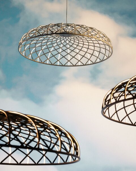 Flos F6392003 Skynest suspension, modré závěsné svítidlo, 78W LED 2700K stmívatelné, prům. 90,4cm