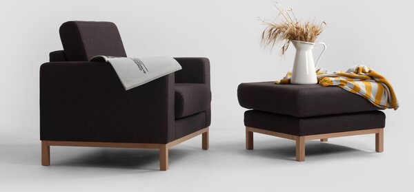 Nordic Design Antracitově šedá látková podnožka Skandi