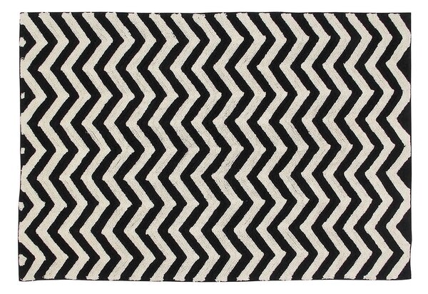 Pratelný koberec ziggo 140 x 200 cm černo-bílý