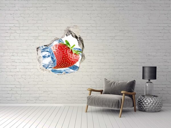 Nálepka 3D díra beton Jahoda s ledem nd-p-62722634