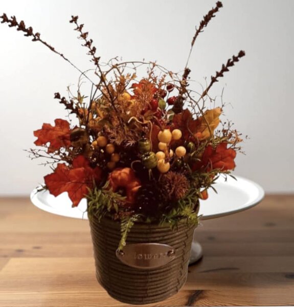 Proutěný květináč / podzim / umělé květiny / Flowers / Eldeko.cz