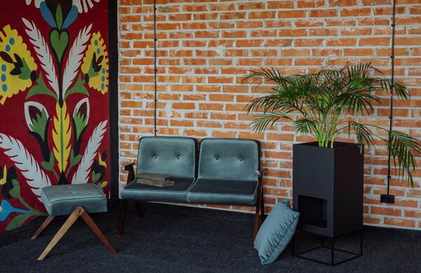 Nordic Design Petrolejově modrá sametová podnožka Vinnie
