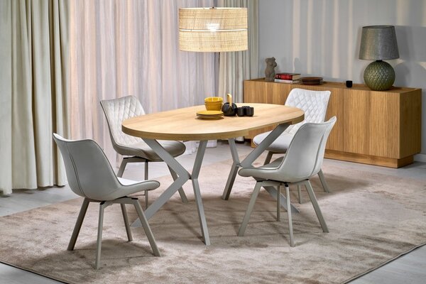 Halmar Rozkládací jídelní stůl PERONI 100(250)x100 dub hikora / kašmír
