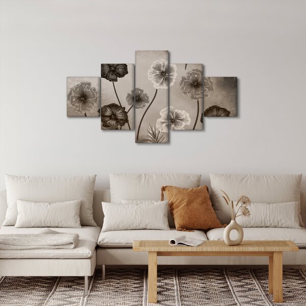 Obraz - Kreslené květiny (125x70 cm)