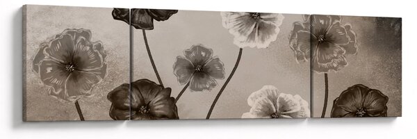 Obraz - Kreslené květiny (170x50 cm)