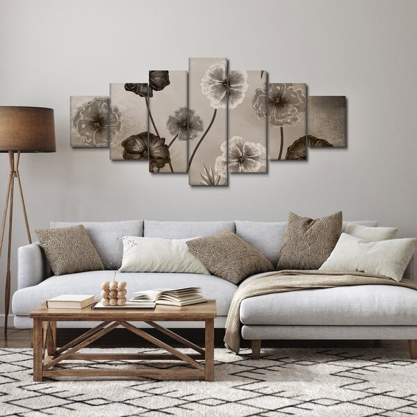 Obraz - Kreslené květiny (210x100 cm)
