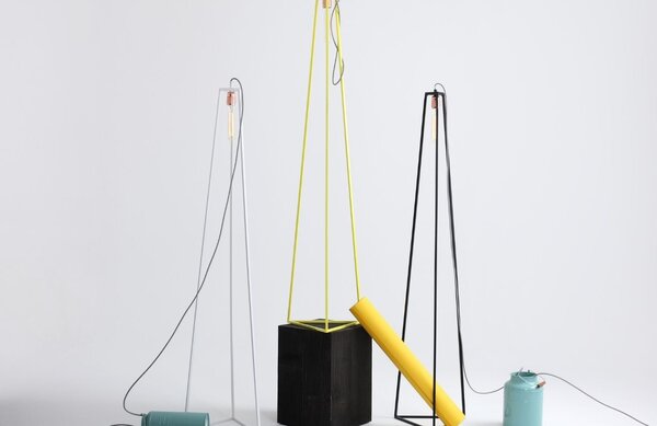Nordic Design Černá kovová stojací lampa Trim Floor