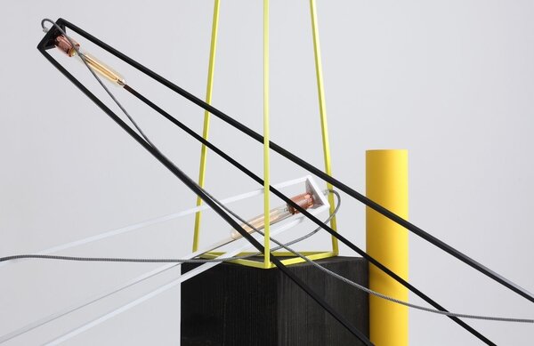 Nordic Design Černá kovová stojací lampa Trim Floor