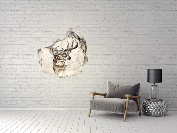 Díra 3D fototapeta na stěnu nálepka Jelen nd-p-63717534