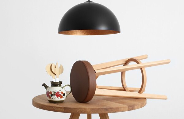 Nordic Design Černo měděné závěsné světlo Darly 50 cm