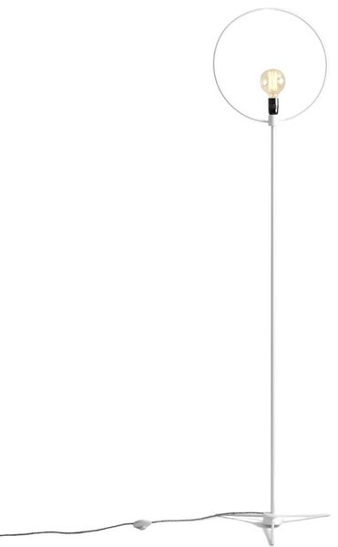 Nordic Design Bílá kovová stojací lampa Wheel