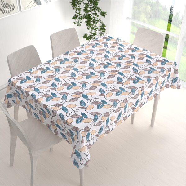 Biante Dekorační obdélníkový ubrus PML-035 Modro-žluté listy 50x100 cm