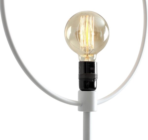 Nordic Design Bílá kovová stojací lampa Wheel