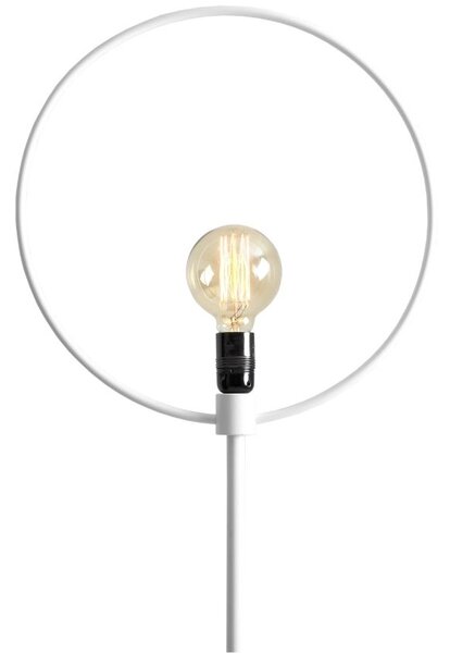 Nordic Design Bílá kovová stojací lampa Wheel
