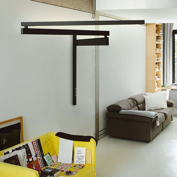 Flos F1090031 Black Flag, černé nástěnné skládací svítidlo s přímým a nepřímým světlem, 75W LED 2700K, 353cm