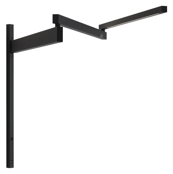 Flos F1090031 Black Flag, černé nástěnné skládací svítidlo s přímým a nepřímým světlem, 75W LED 2700K, 353cm