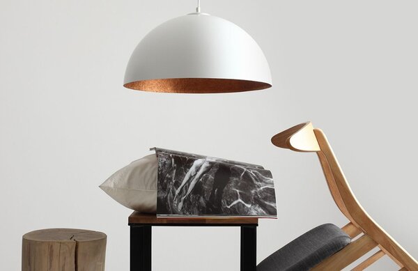 Nordic Design Bílo měděné závěsné světlo Darly 50 cm
