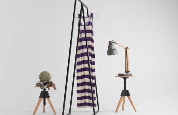 Nordic Design Černý kovový věšák Rasmus 173 x 100 cm