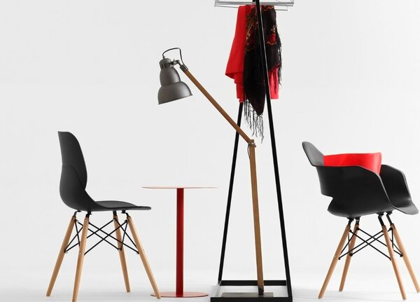 Nordic Design Černý kovový věšák Pablo 100 cm