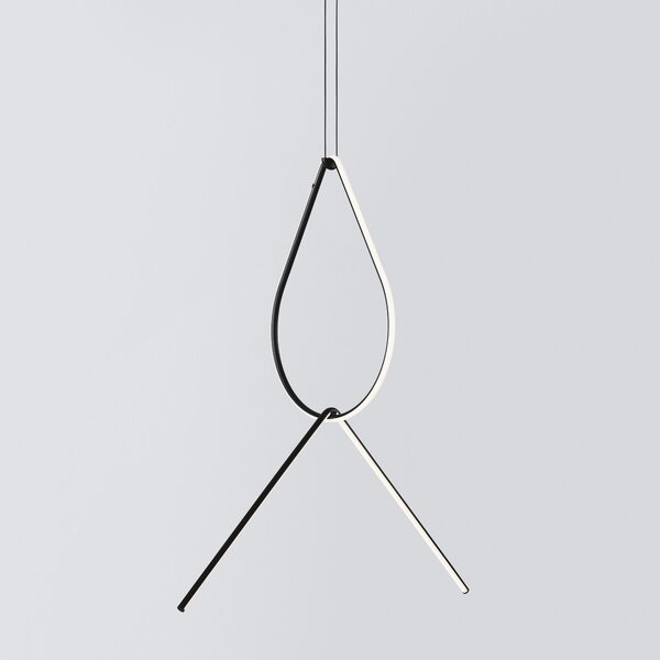 Flos F0414030 Arrangements Broken Line, černý prvek k sestavení svítidla 32W 2700K, výška 69cm