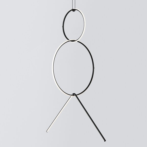Flos F0414030 Arrangements Broken Line, černý prvek k sestavení svítidla 32W 2700K, výška 69cm
