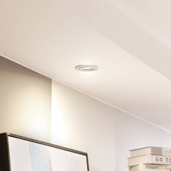 Arcchio LED stropní svítidlo Eliar kulaté bílé otočné, stmívatelný, Bílá / opál, Obývací pokoj / jídelna, Hliník, Moderní