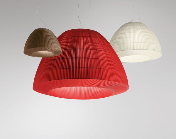Axolight Bell 118, závěsné svítidlo z červeného textilu, 4x75W E27, prům. 118cm