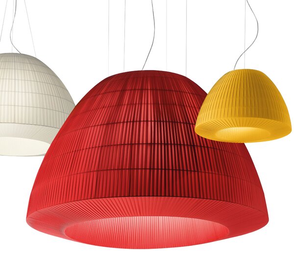 Axolight Bell 118, závěsné svítidlo z červeného textilu, 4x75W E27, prům. 118cm
