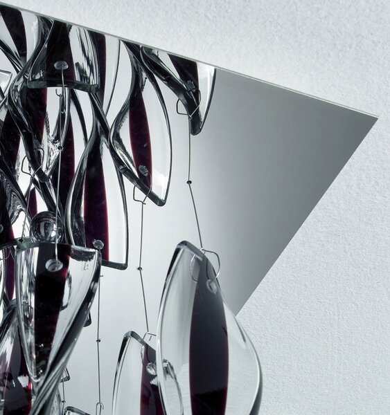 Axolight Aura, luxusní stropní svítidlo z čirého muránského skla, 4x100W E27, 60x60cm, délka 58cm