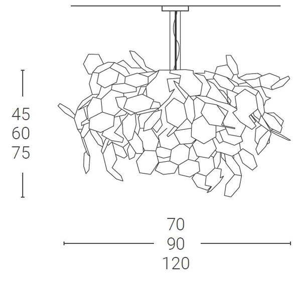 Zava Andromeda, bílé závěsné designové svítidlo, 1xE27, prům. 120cm