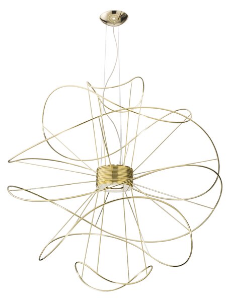 Axolight Hoops 6, zlaté závěsné designové svítidlo, 2x16W LED 3000K stmívatelné, prům. 100cm, výška 100cm