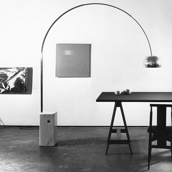 Flos F0300000 Arco, designová stojací lampa s vypínačem, 1x70W E27, výška 232cm