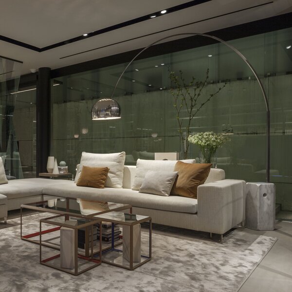 Flos F0300000 Arco, designová stojací lampa s vypínačem, 1x70W E27, výška 232cm