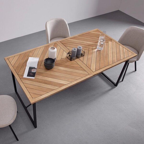 Výsuvný jídelní stůl CATALINA dyha dub/MDF 180-240 cm