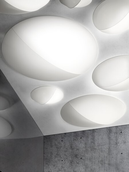 Axolight Nelly, designové svítidlo z bílého textilu, 3x70W, průměr 100cm
