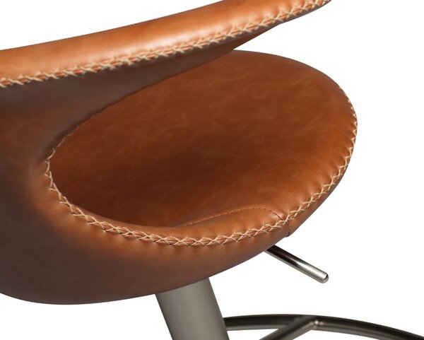 ​​​​​Dan-Form Hnědá kožená barová židle DAN-FORM Flair 50-75 cm