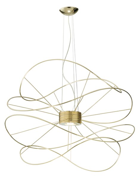 Axolight Hoops 4, zlaté závěsné designové svítidlo, 2x16W LED 3000K stmívatelné, prům. 100cm, výška 77cm