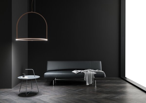 Axolight U-Light, závěsné svítidlo, 63W LED, 3000K, černá, prům. 90cm