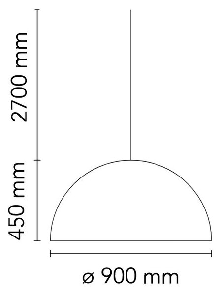 Flos F0002031 Skygarden S2, matně černé závěsné svítidlo s vnitřním štukem, 1x205W E27, prům. 90cm