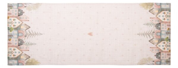 Bavlněný běhoun na stůl se srdcem a domečky Home Sweet Home – 50x140 cm