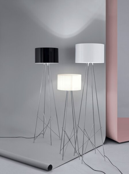 Flos F5920020 Ray F2, stojací lampa s širmem z bílého skla a stmívačem, 1x205W E27, výška 171 cm